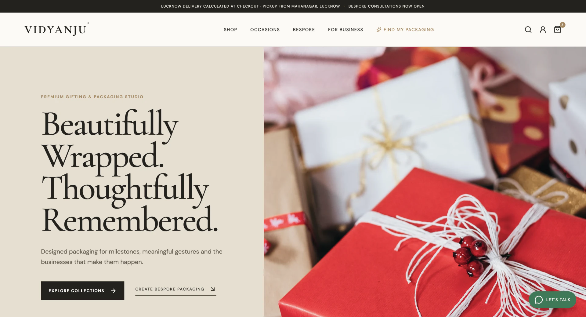 Vidyanju — Premium Gifting & E-commerce interface
